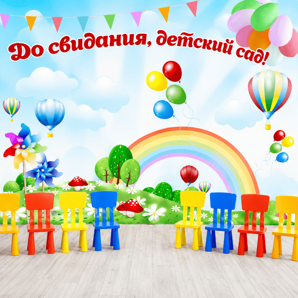 Занавес для сцены «До свидания детский сад» (2,8х4,5м)